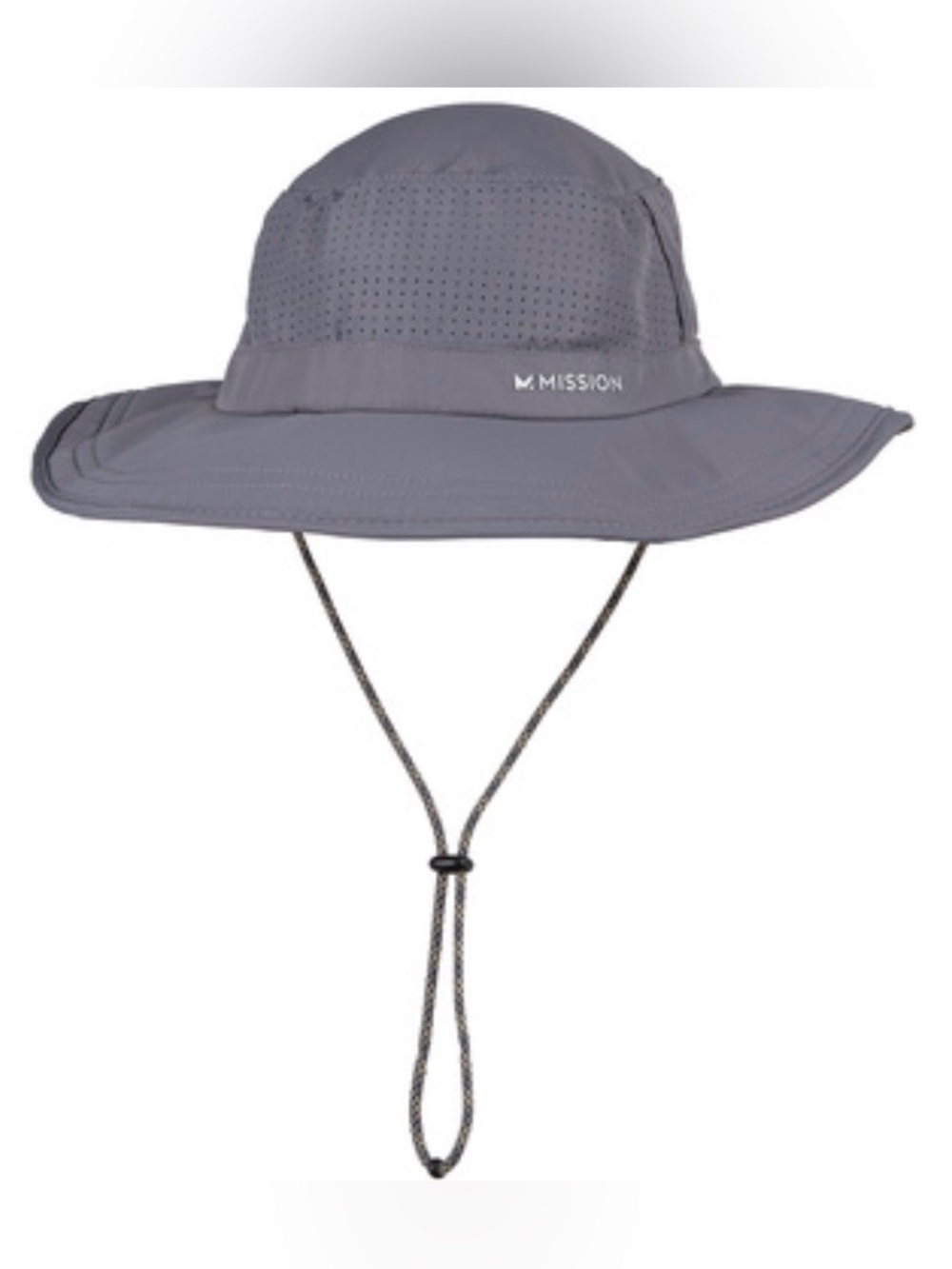 MISSION Cooling Sun Hat Gray Wide Brim Boonie Hat UPF Outdoor Hiking Fishing